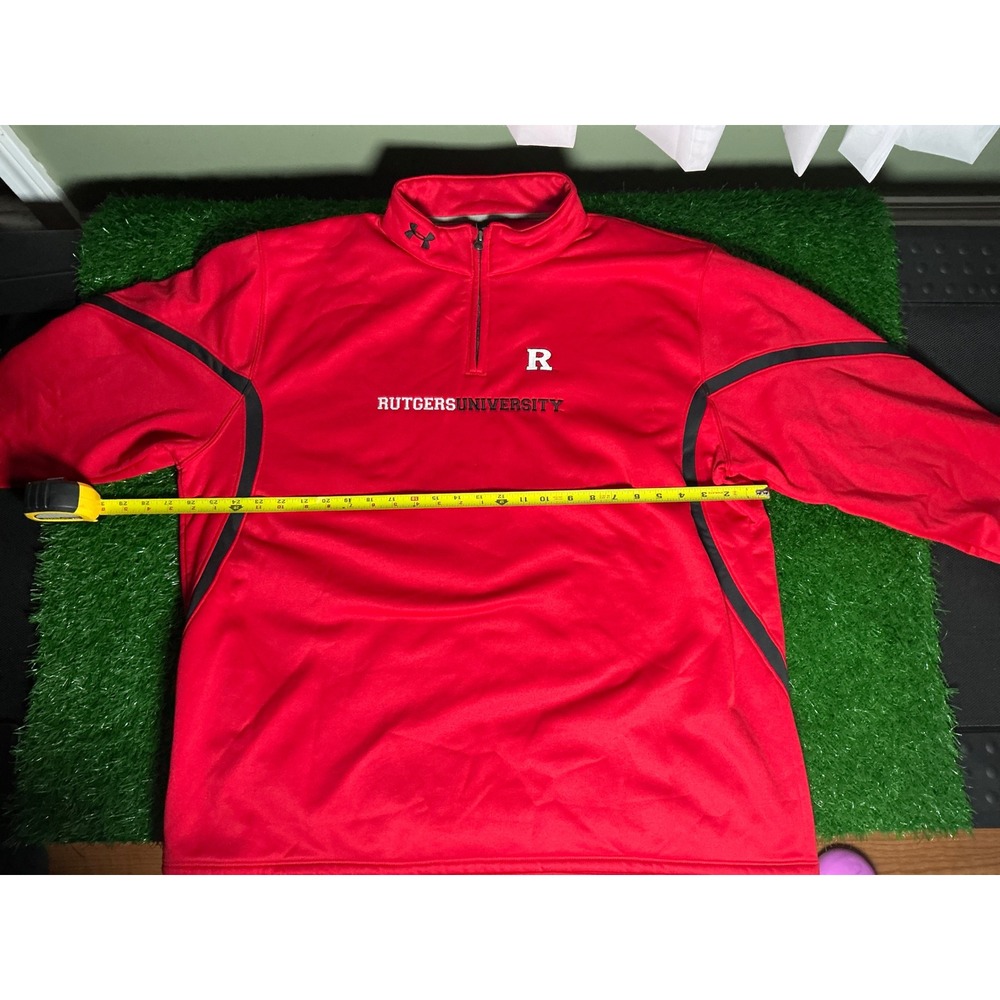 Under Armour Rutgers Scarlet Knights Quarter Zip Pullover Red Mens XXL